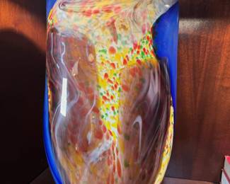 Large scale hand blown Murano style art glass vases