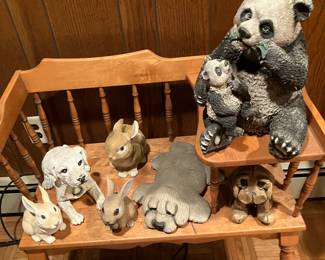 Phone table. Garden animals