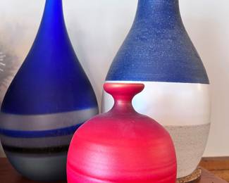Rough painted art vase