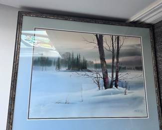 Framed signed artwork