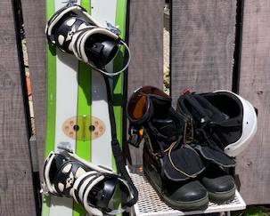 snowboard and accessories