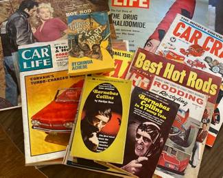 vintage hot rod magazines and paperbacks