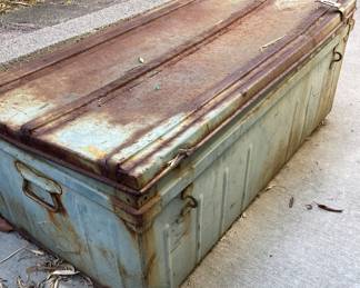 metal trunk with rusty patina
