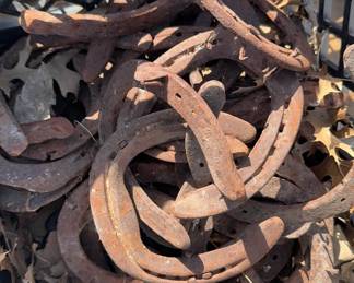 basket old horseshoes