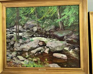 Wooded Stream by John Newton Howitt.