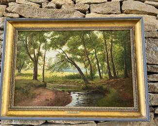New England Woods with Stream by George Loftus Noyas