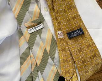 Designer ties. Dolce and Gabana, Hermes. Hundreds of nice ties all together.