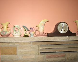 Hull pottery and a mantle clock