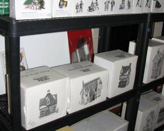 several Christmas Village items