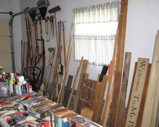 lots of yard tools