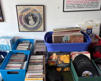Record albums, 45’s, CD’s