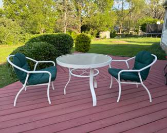 outsde table with 2 chairs
