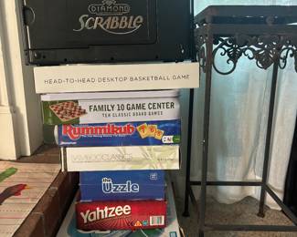 Games to play with the family. Limited edition diamond foldable Scrabble with wheels on bottom for easy playing.