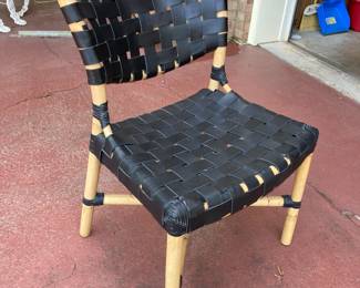 Woven leather chairs- set of four