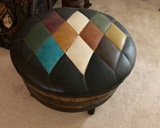 Mid Century Whiskey Barrel ottoman