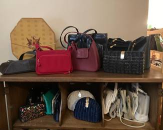 Large selection of handbags and purses