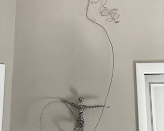 Man with Kite wire sculpture