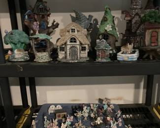Large collection of fairy houses and garden art