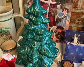 Vintage handpainted ceramic Christmas tree