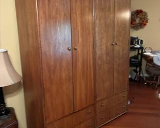 Twin wardrobe cabinets