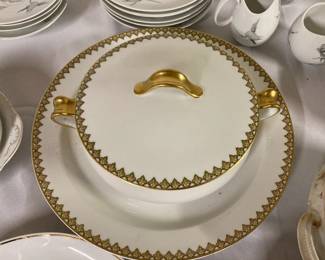 Limoges lidded casserole and platter