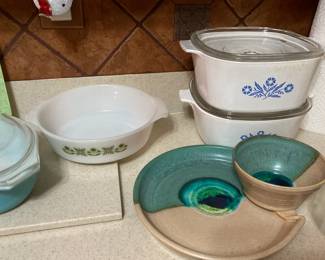 Vintage blue cornflower Corningware