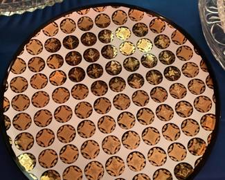 Vintage Mid Century gold coin plate