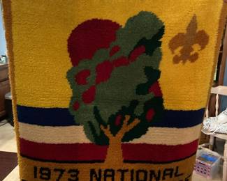 Vintage Boy Scouts Rug, 1973 National Scout Jamboree