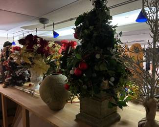 Lots of tabletop Christmas trees