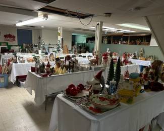 Basement full of Christmas decor!