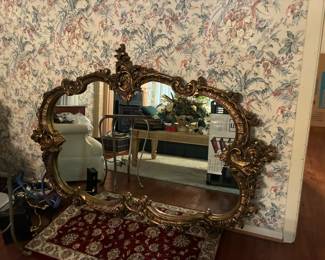 Stunning oversize gilded frame mirror