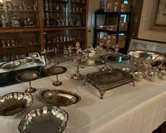 Silverplate serving pieces