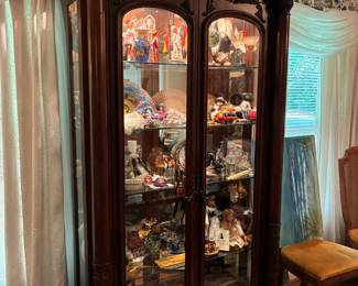 Beautiful large lighted curio cabinet