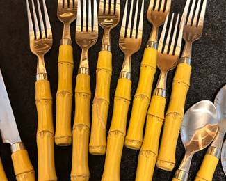 Vintage Bamboo Flatware Set