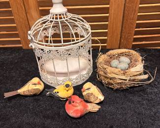 Birds and Birdcage, Nest with stone eggs