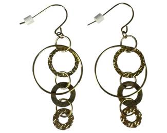 14kt Yellow Gold Multi Circle Dangle Earrings