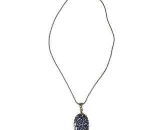 Large Sterling Silver Tanzanite Necklace
