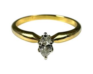 14kt Yellow Gold Marquise Diamond Ring