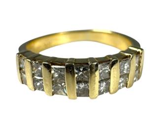 14kt Yellow Gold Princess Cut Diamond Band