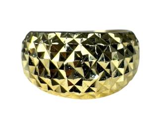 14kt Yellow Gold Faceted Texture Dome Ring