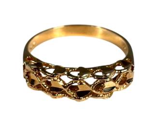 14kt Rose Gold Diamond Cut Heart Ring