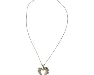 10kt Yellow Gold Cubic Zirconia Heart Necklace