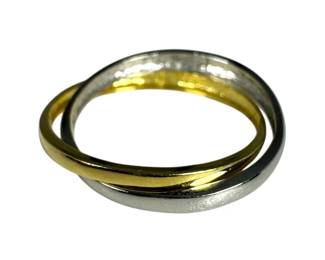 Platinum and 18kt Yellow Gold Interlocking Bands