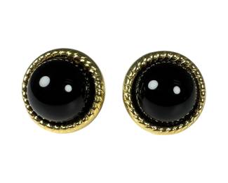 14kt Yellow Gold Onyx Stud Earrings