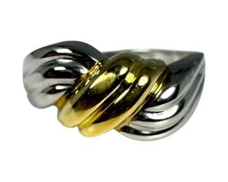 Platinum and 18kt Two Toned Knot Ring