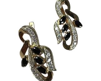 14kt Yellow Gold Cubic Zirconia Drop Earrings