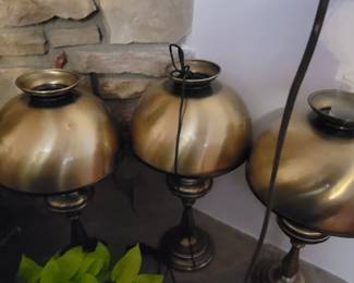 Underwriters Laboratories brass-tone lamps.
1970s, great condition vintage lamps