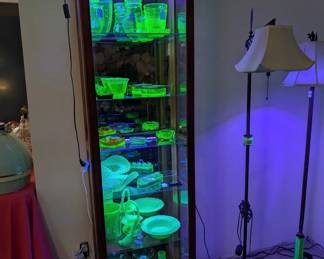Uranium and Vaseline Glass, 395 black light