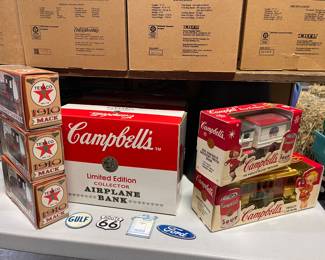 CAMPBELL’S SOUP LIMITED EDITION AIRPLANE BANKS, CAMPBELL’S SOUP TRUCK BANK