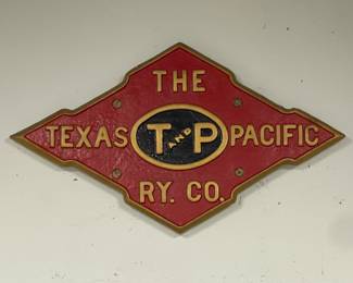 REPRODUCTION THE TEXAS T AND P PACIFIC RY. CO. ADVERTISING SIGN
